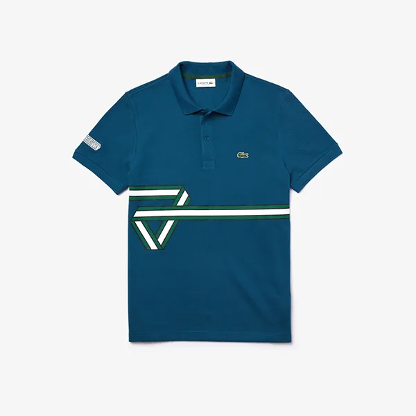 Áo Phông Lacoste Men's Stripe Print Polo Shirt Màu Xanh Blue Size XS - Thời trang - Vua Hàng Hiệu