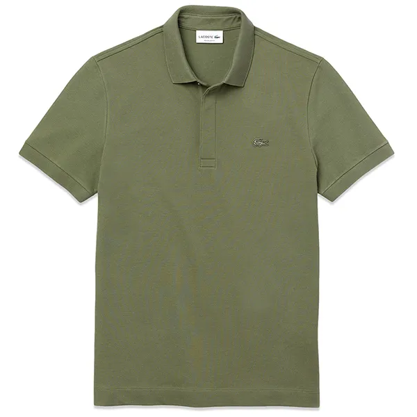 Áo Phông Lacoste Paris Regular Fit Stretch Polo Màu Xanh Olive Size XS