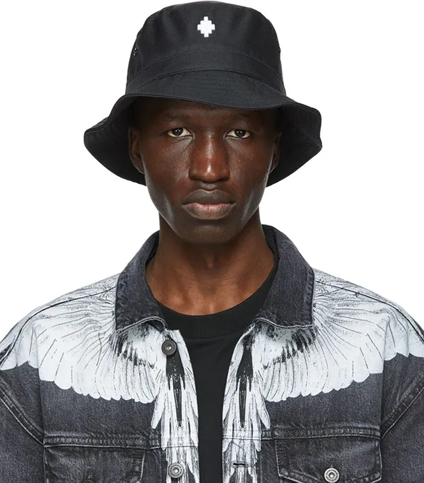 Mũ Marcelo Burlon County Of Milan Embroidered Logo Bucket Hat Màu Đen