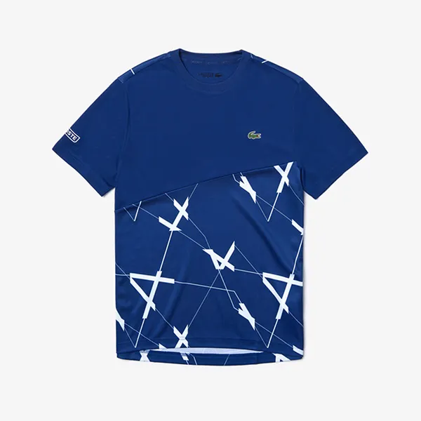 Áo Phông Lacoste Men's Sport Geometric Design Breathable Pique T-Shirt Màu Xanh Navy Size S - Thời trang - Vua Hàng Hiệu