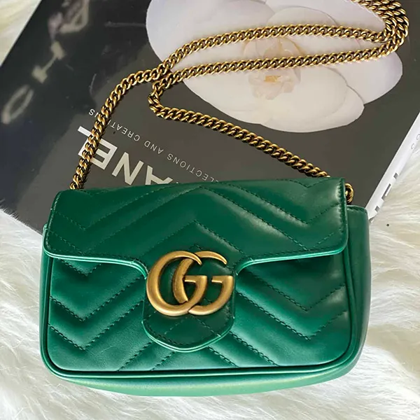 Túi Xách Gucci GG Marmont Matelasse Super Mini Emerald Green