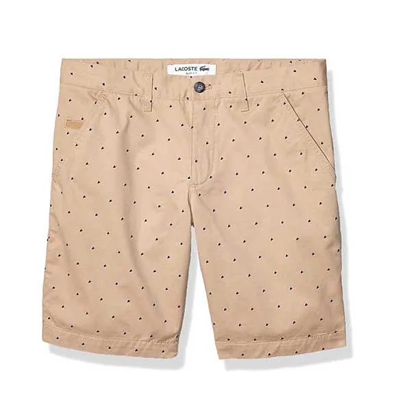 Quần Shorts Lacoste Mens Bermuda Twill Slim Bermuda Màu Nâu Nhạt - Thời trang - Vua Hàng Hiệu
