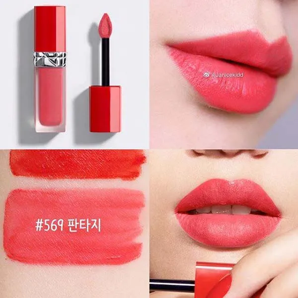 Son Kem Dior Rouge Ultra Care Liquid 569 Fantasy Màu Hồng San Hô - Son Môi - Vua Hàng Hiệu