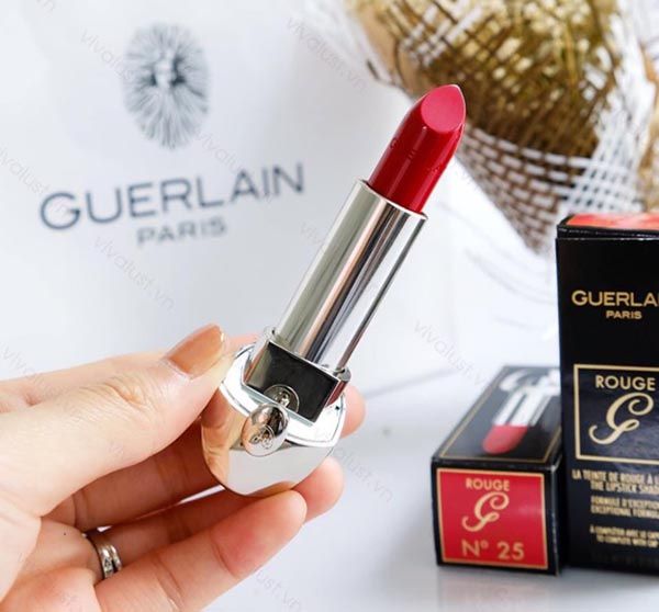 Son Guerlain Rouge G De The Matte Lipstick Limited N25 Màu Đỏ Cổ Điển Bản Đặc Biệt - 9