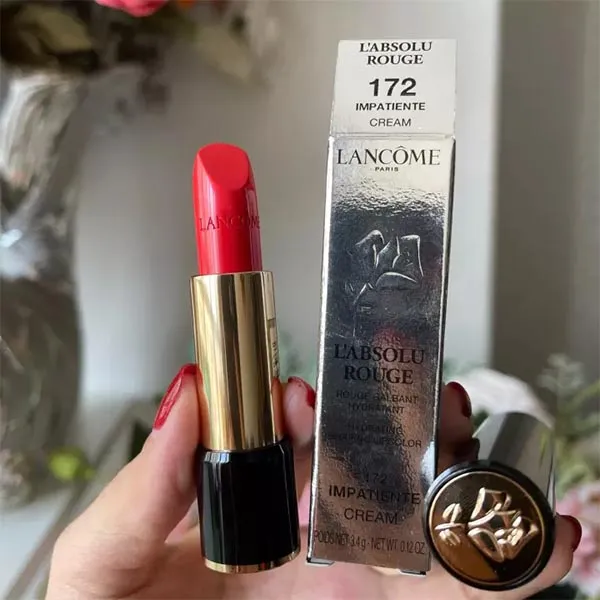Son Lancôme L'absolu Rouge Màu 172 Impatiente Cream Màu Cam Đỏ