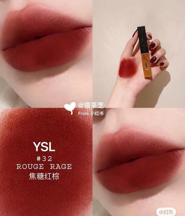 Son Yves Saint Laurent YSL Rouge Pur Couture The Slim 32 Rouge Rage Màu Cam Cháy Ánh Đỏ - Son Môi - Vua Hàng Hiệu
