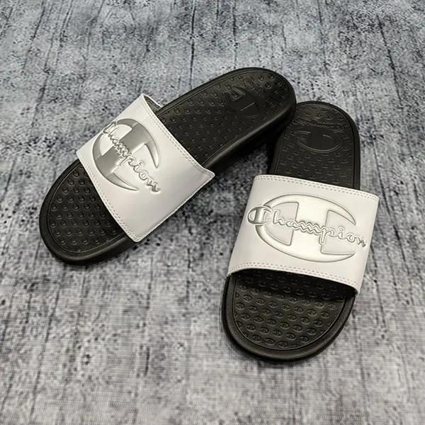Dép Champion Black/White CP101234W Màu Đen Trắng - Dép - Vua Hàng Hiệu