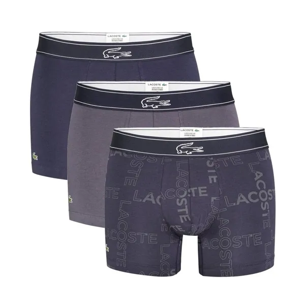 Set Quần Lót Lacoste Men's Blue Colours Millennials 3 Pack Boxer Shorts Size S