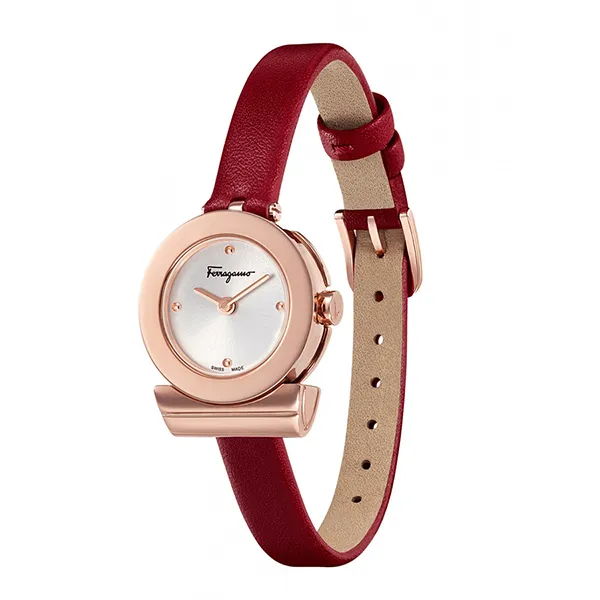 Đồng Hồ Salvatore Ferragamo Womens Gancino Watch, 22mm F43020017 Màu Đỏ