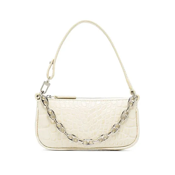 Túi Xách By Far Mini Rachel Crocodile-Effect Shoulder Bag Màu Trắng - Túi xách - Vua Hàng Hiệu
