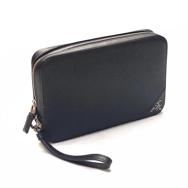 Túi Xách Prada Saffiano Leather Clutch Màu Đen - 2