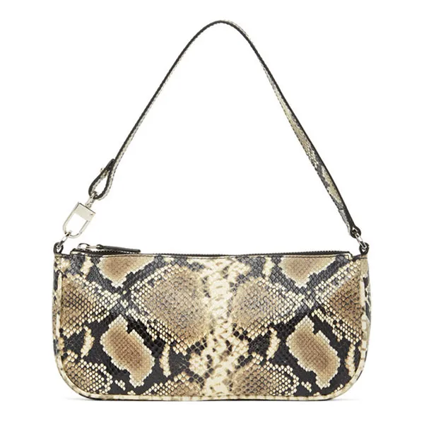 Túi Xách By Far Beige And Black Snake Rachel Bag Màu Nâu