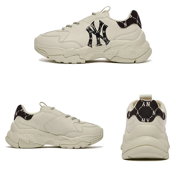 Giày MLB Bigball Chunky Mono Heel New York Yankees 3ASHCM11N-50BKS Màu Trắng Đục Size 250