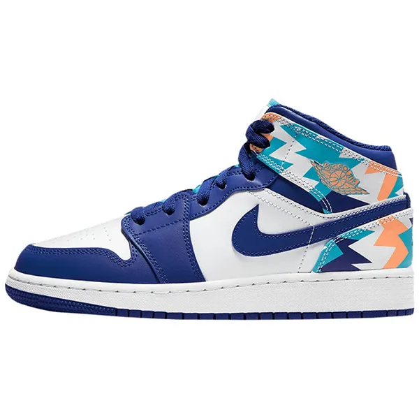 Giày Thể Thao Nike Air Jordan 1 Mid GS Geometric Pint 555112-105 Phối Màu