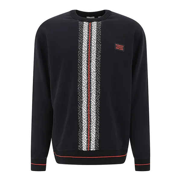 Áo Nỉ Burberry Monogram Print Sweatshirt Màu Đen Size XXS