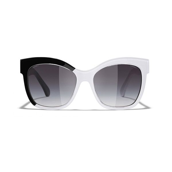 CHANEL CC Logos Sunglasses Eye Wear Plastic Black White 05251 C0229 63JH832   Inox Wind