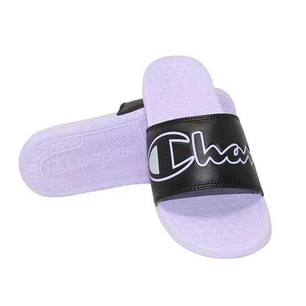 Dép Champion Script Logo Split Slide 'Black Violet' CM100373W Màu Tím Đen