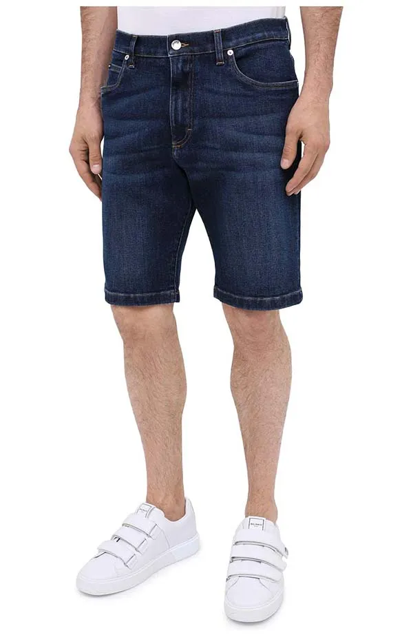 Quần Bò Nam Shorts Dolce & Gabbana D&G Stretch Denim Bermuda Màu Xanh Navy - Thời trang - Vua Hàng Hiệu