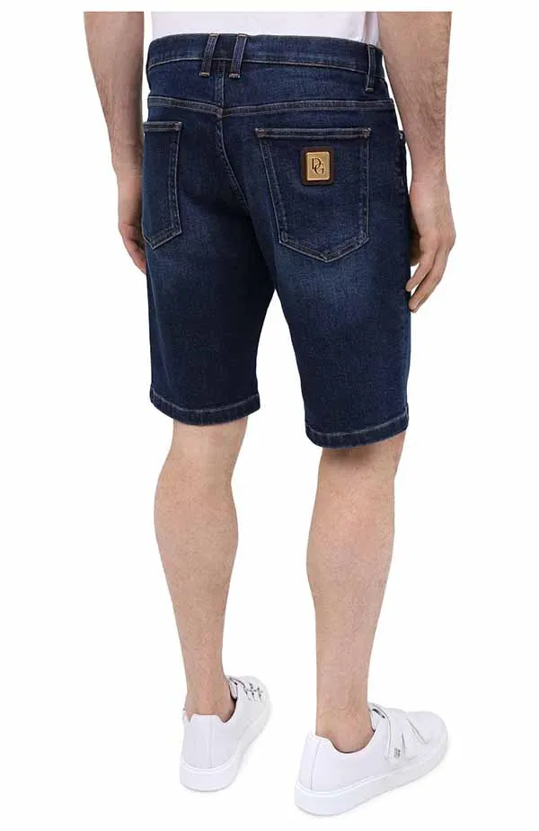 Quần Bò Nam Shorts Dolce & Gabbana D&G Stretch Denim Bermuda Màu Xanh Navy - Thời trang - Vua Hàng Hiệu