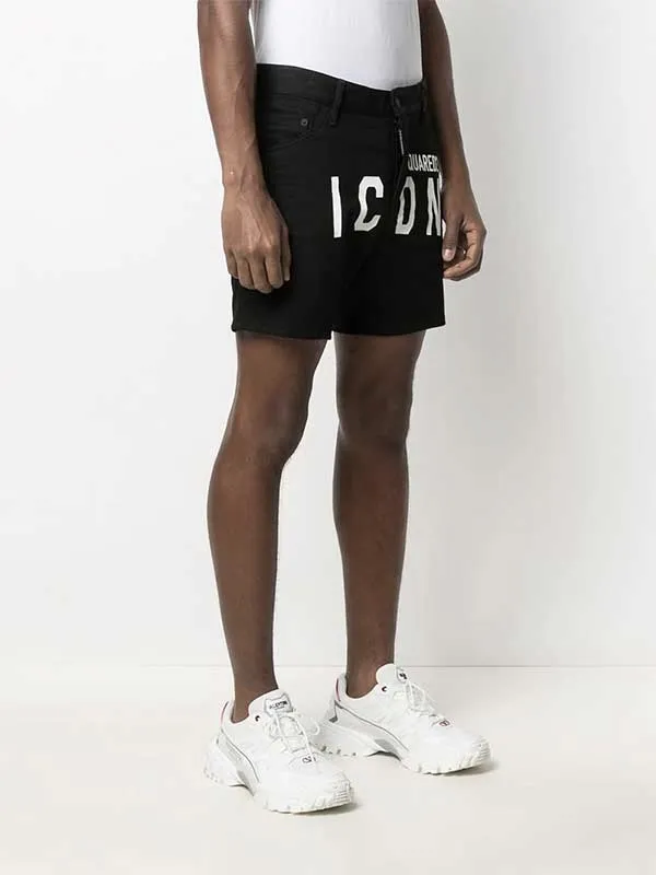 Quần Shorts Dsquared2 Icon Print Denim Shorts Màu Đen - Thời trang - Vua Hàng Hiệu