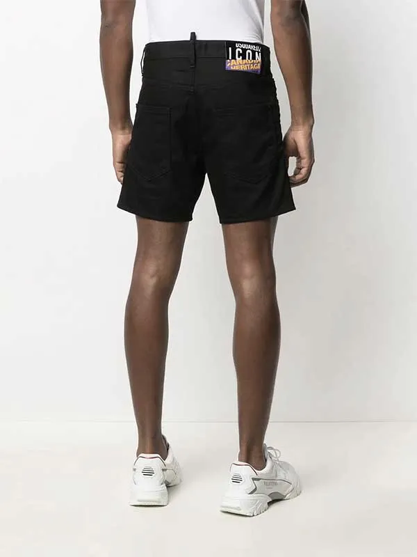 Quần Shorts Dsquared2 Icon Print Denim Shorts Màu Đen - Thời trang - Vua Hàng Hiệu