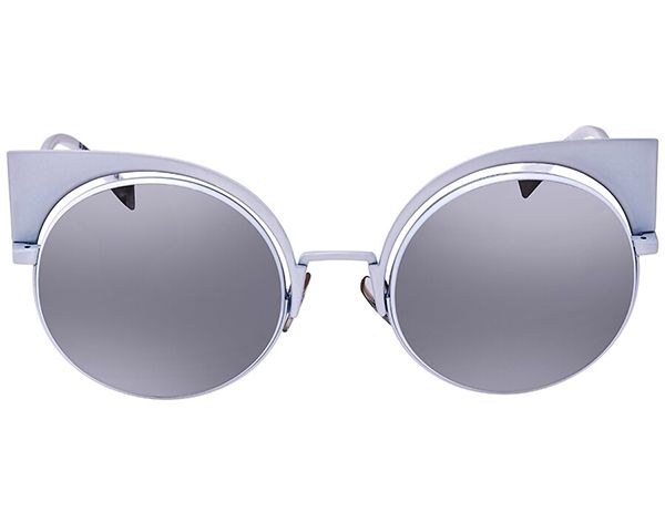 Kính Mát Fendi Eyeshine Grey Silver Mirror Cat Eye Ladies Sunglasses FF 0177/S DMV53SS Màu Xám - 3