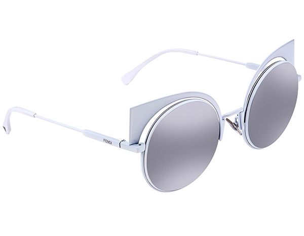 Kính Mát Fendi Eyeshine Grey Silver Mirror Cat Eye Ladies Sunglasses FF 0177/S DMV53SS Màu Xám - 1