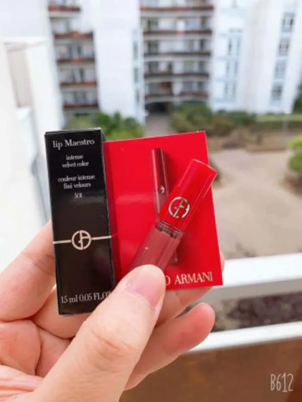 Set Son Kem Giorgio Armani Maestro Mini Màu Đỏ, Hồng Cam Nude, Hồng Đất 3,5g - Son Môi - Vua Hàng Hiệu