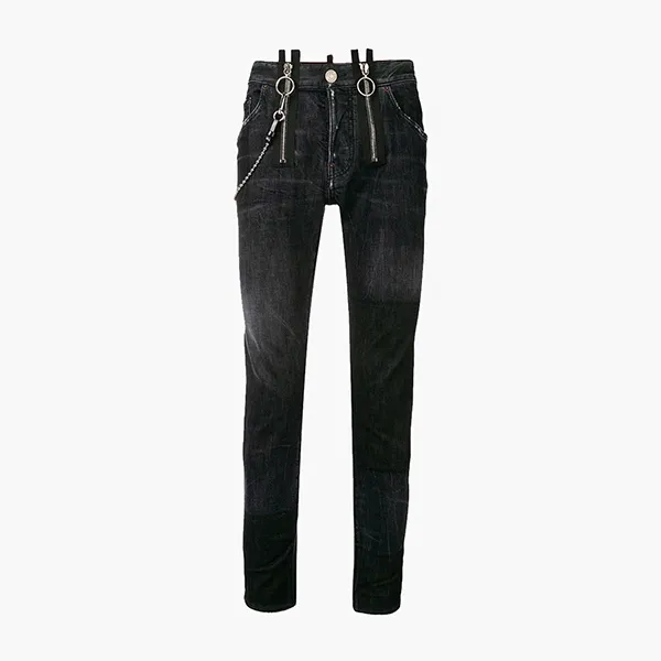 Quần Bò Dsquared2 Double Zipper Chain Cool Guy Jeans Màu Đen - Thời trang - Vua Hàng Hiệu