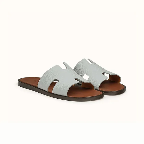 Dép Hermès Izmir Sandal Bleu Glacier Marron Màu Xám Nâu Size 40 - Dép - Vua Hàng Hiệu