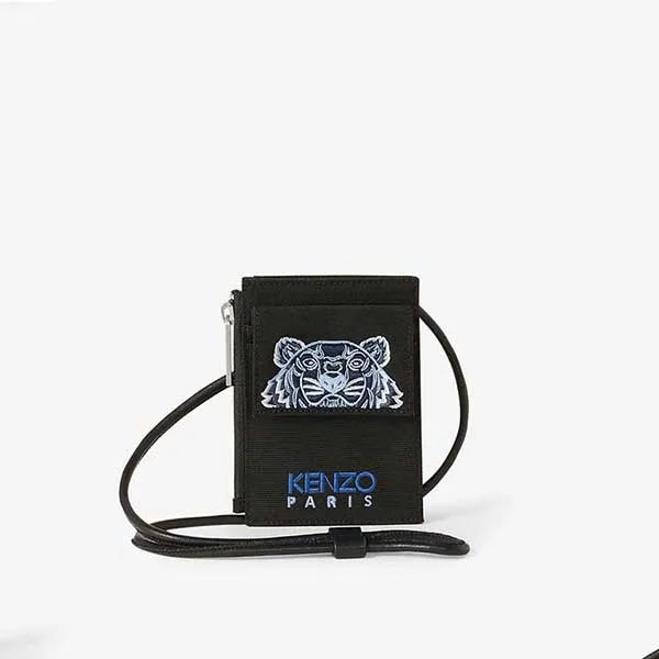 Túi Kenzo Canvas Kampus Tiger Card Holder With Long Strap Màu Đen