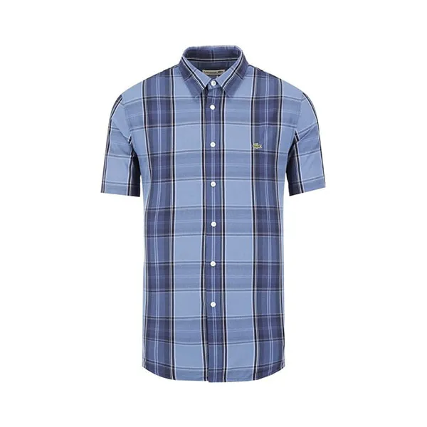Áo Sơ Mi Cộc Tay Lacostes S20 CH8446 Check SS Màu Xanh Bluen Size M