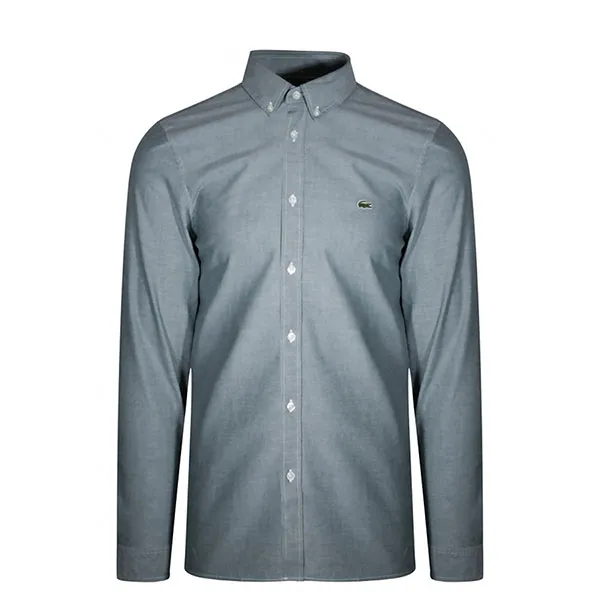 Áo Sơ Mi Dài Tay Lacoste Mens Slim Fit Light Green Shirt CH0763 E76 Màu Xám