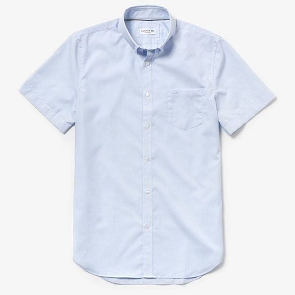 Áo Sơ Mi Cộc Tay Lacoste Regular Fit Striped Cotton Poplin Short Sleeve Shirt Màu Xanh Blue - 3