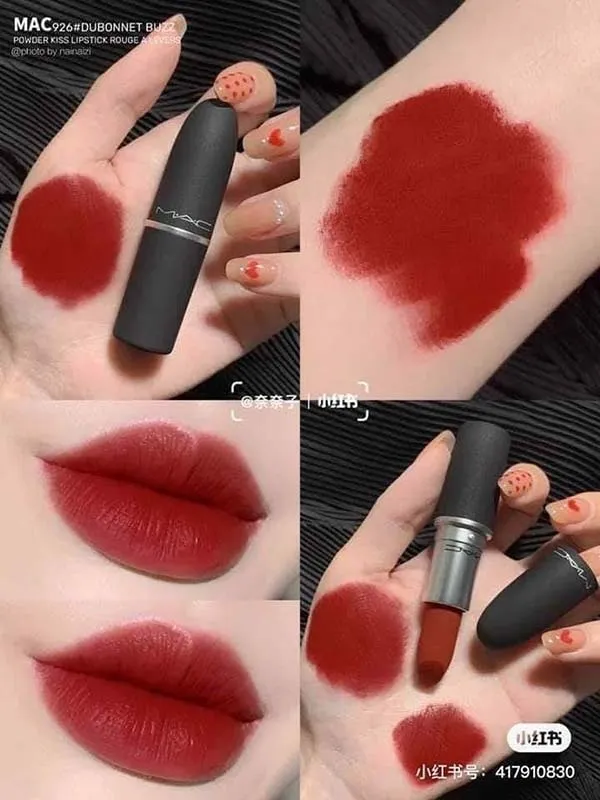 Son MAC Powder Kiss 926 Dubonnet Buzz Màu Đỏ Gạch