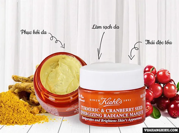 Mặt Nạ Nghệ Việt Quất Kiehl's Tumeric & Cranberry Seed Energizing Radiance Masque 14ml