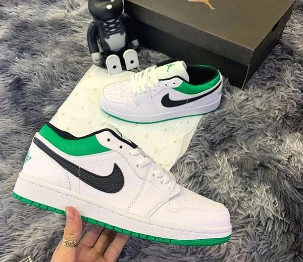 Giày Thể Thao Nike Nike Air Jordan 1 Low White Lucky Green 553558-129 Màu Trắng Xanh Green Size 41