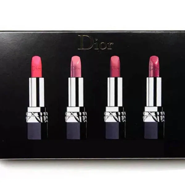 Set 4 Son Dior Rouge Màu Trà Sữa, Hồng Đất, Đỏ Tươi, Hồng San Hô