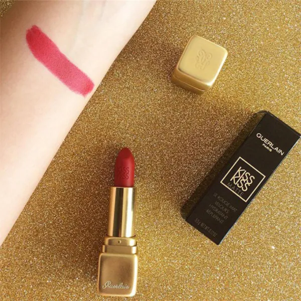 Son Guerlain Kiss kiss Matte M330 Spicy Burgundy Màu Đỏ Bordeaux - Son Môi - Vua Hàng Hiệu