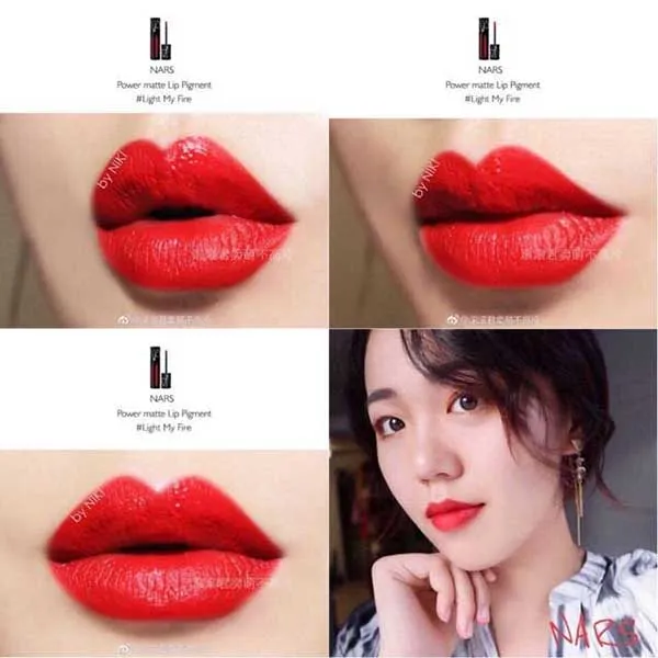 Son Kem Nars Power Matte Lip Pigment 2770 Light My Fire Đỏ Cam