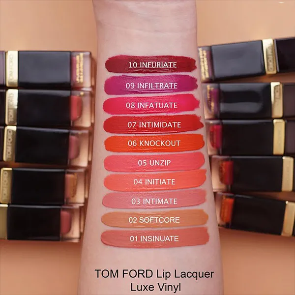 Son Tom Ford Lip Lacquer Infuriate 10 Vinyl Màu Đỏ Tím