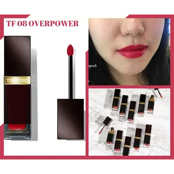 Son Tom Ford Lip Lacquer Luxe Matte 08 Overpower Màu Đỏ Tươi