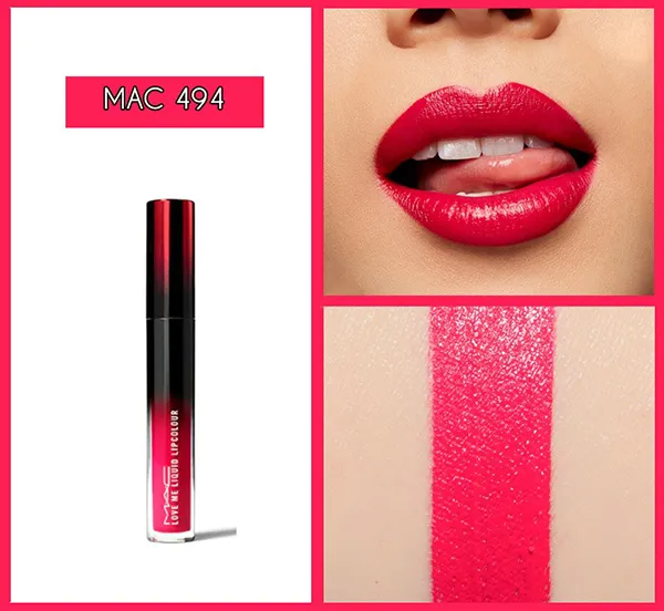 Son Mac Love Me Liquid Lip Colour 494 Hey Good Looking Màu Hồng Cánh Sen - Son Môi - Vua Hàng Hiệu