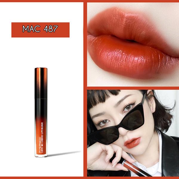 Son MAC 487 My Lips Are Insured Màu Cam Gạch Love Me Lipquid Lip Colour - 1
