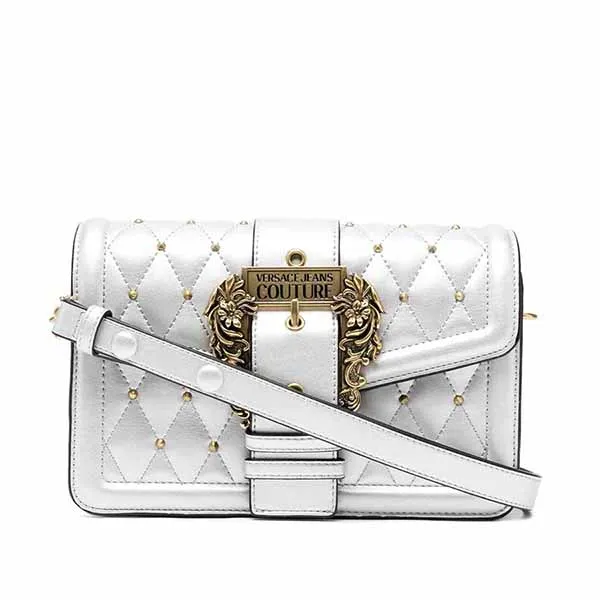 Túi Xách Versace Jeans Couture Metallic-effect Satchel Bag Màu Trắng