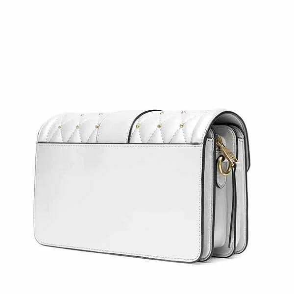 Túi Xách Versace Jeans Couture Metallic-effect Satchel Bag Màu Trắng