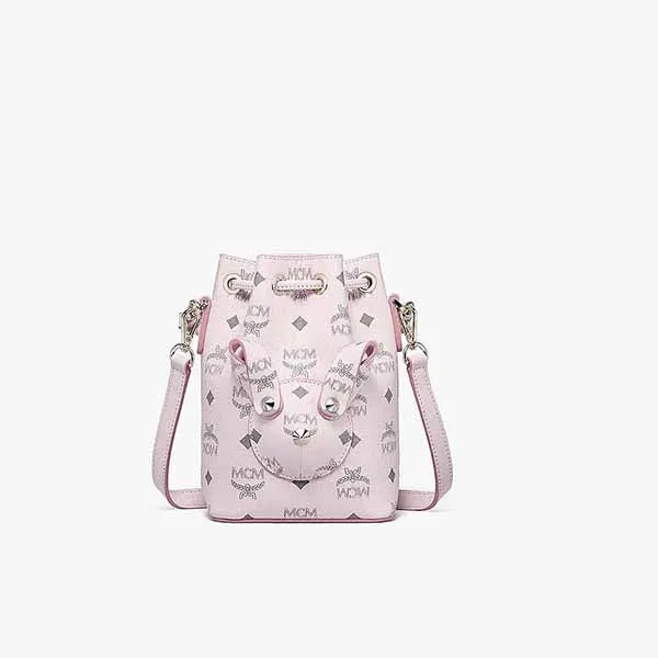 Túi Cầm Tay MCM Zoo Rabbit Bucket Bag In Visetos Pink Màu Hồng