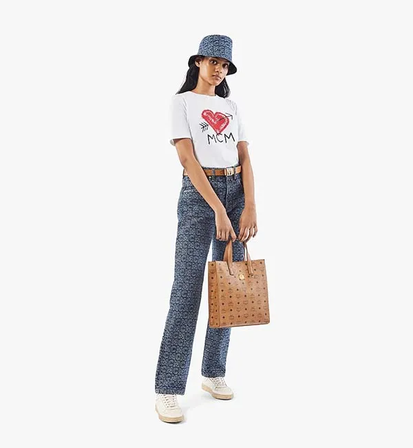 Túi Tote MCM Klassik Tote In Visetos Cognac Màu Nâu