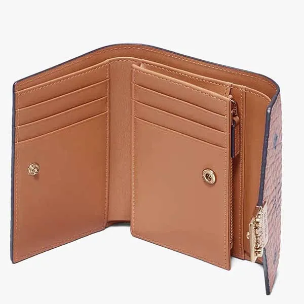Ví MCM Patricia Three-Fold Wallet In Visetos Màu Nâu