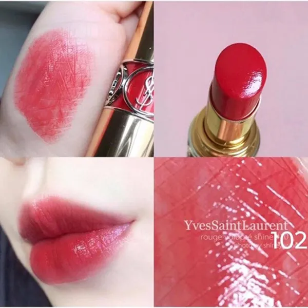 Son Yves Saint Laurent YSL Volupte Shine 102 Màu Đỏ Tươi